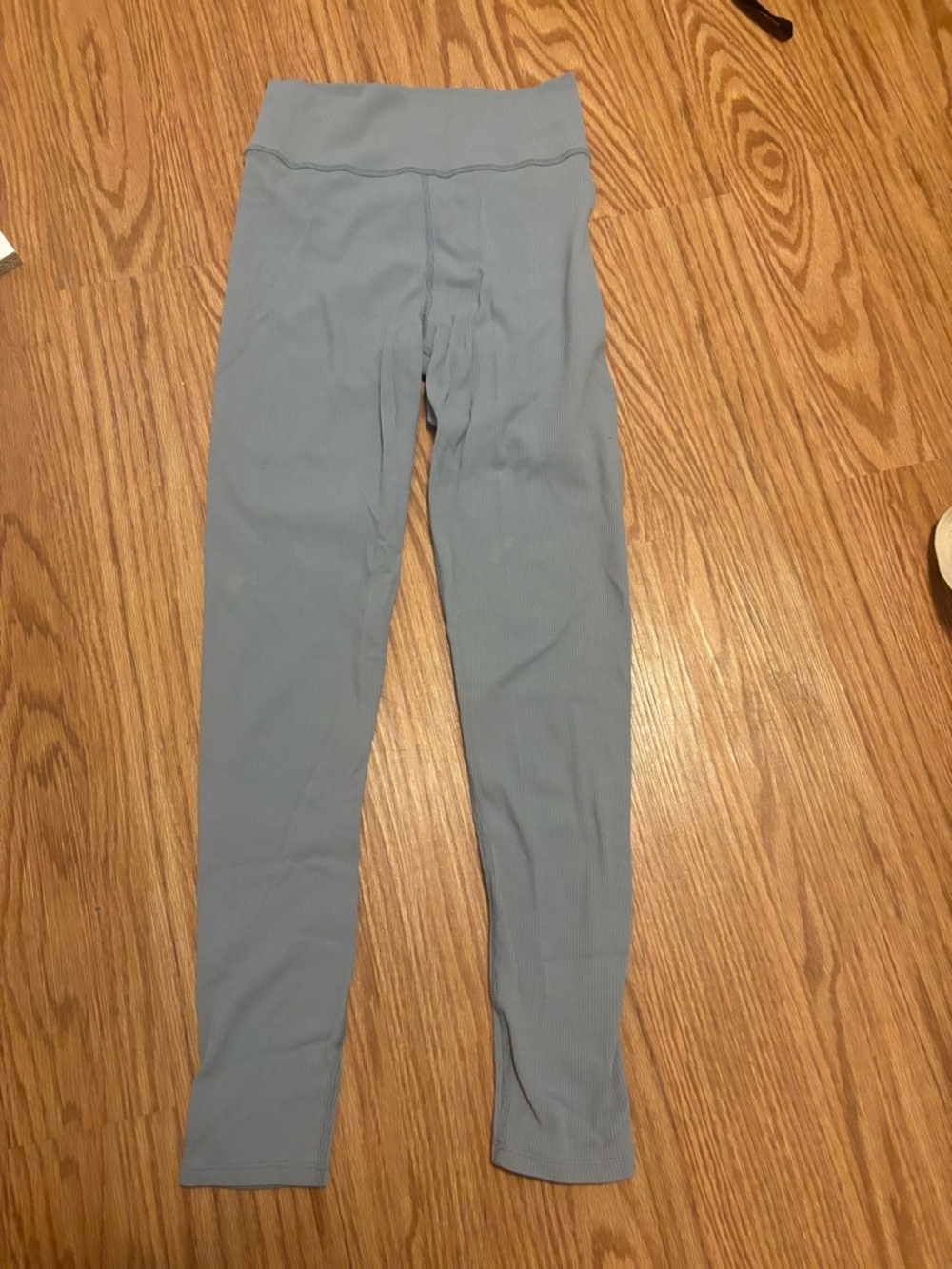 Abercrombie & Fitch Light Blue Ribbed High-Waist Leggings